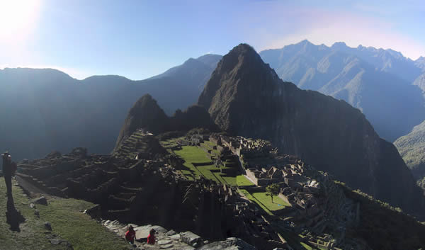 het klassieke zicht op Machu Picchu